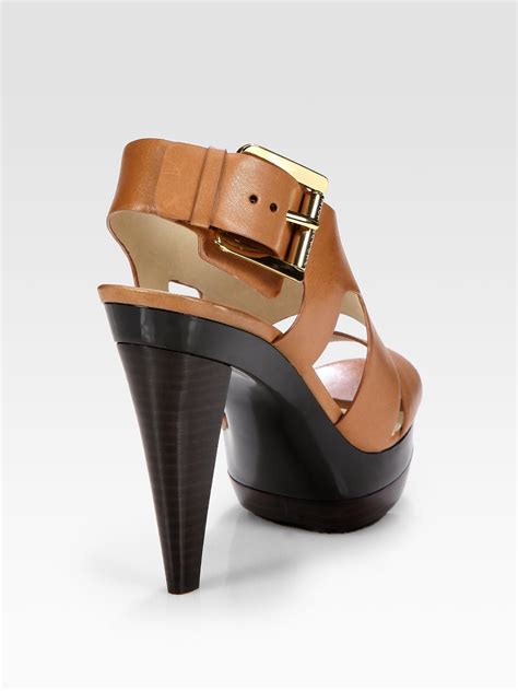 michael michael kors carla leather platform sandal heels